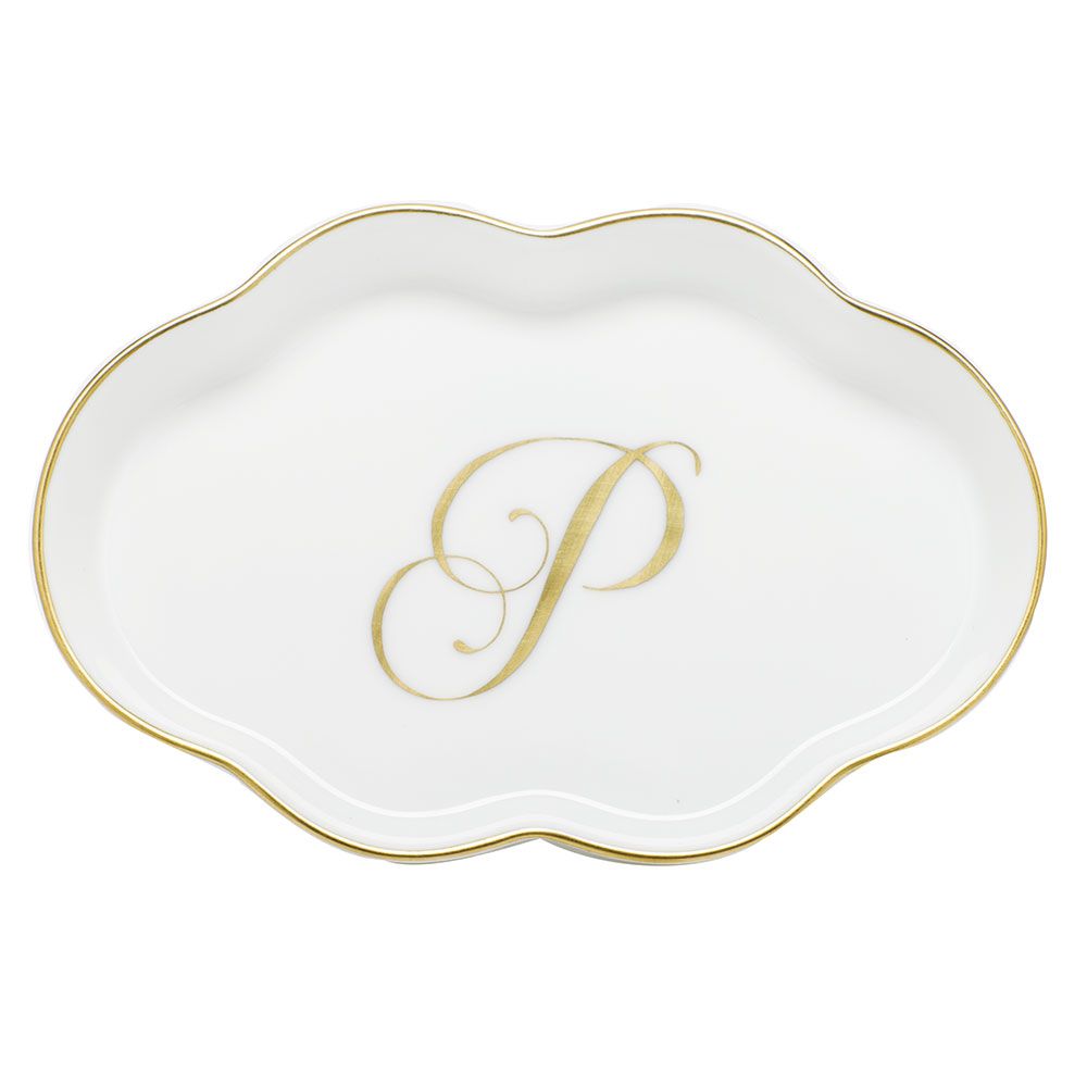 Scalloped Tray With Monogram