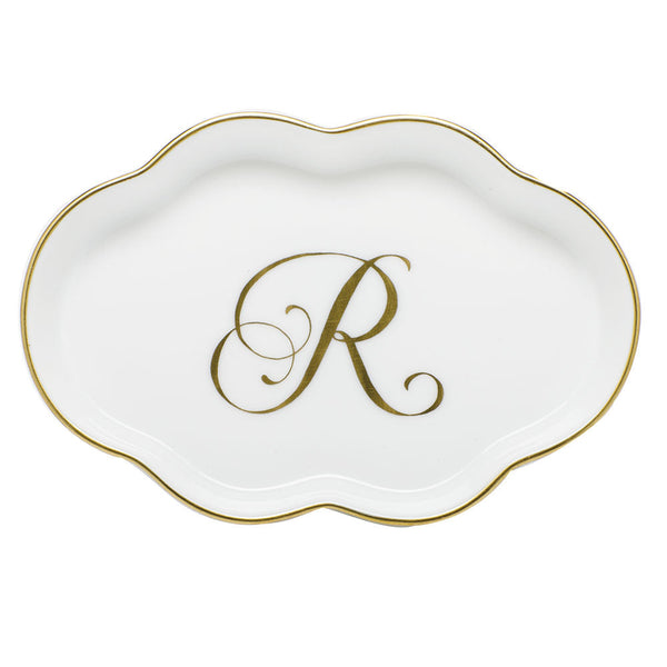 Scalloped Tray with Monogram