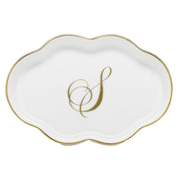 Scalloped Tray with Monogram - Letter S