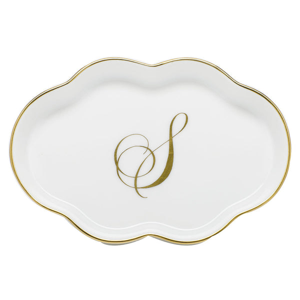 Scalloped Tray with Monogram