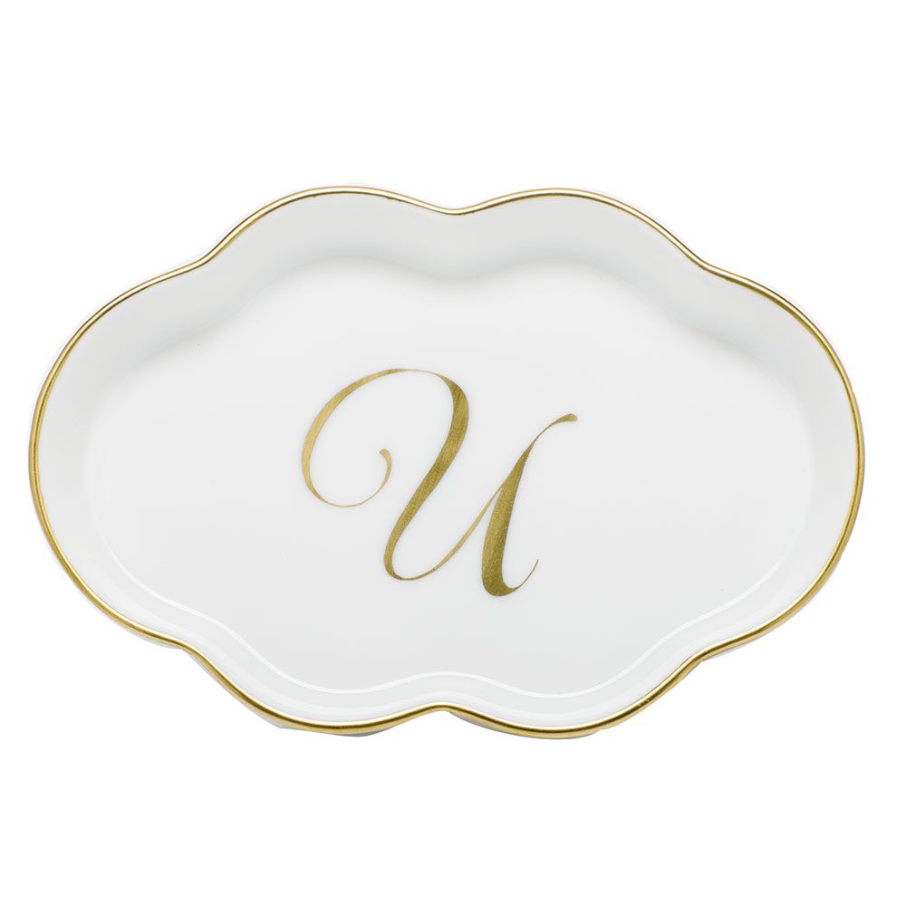 Scalloped Tray With Monogram