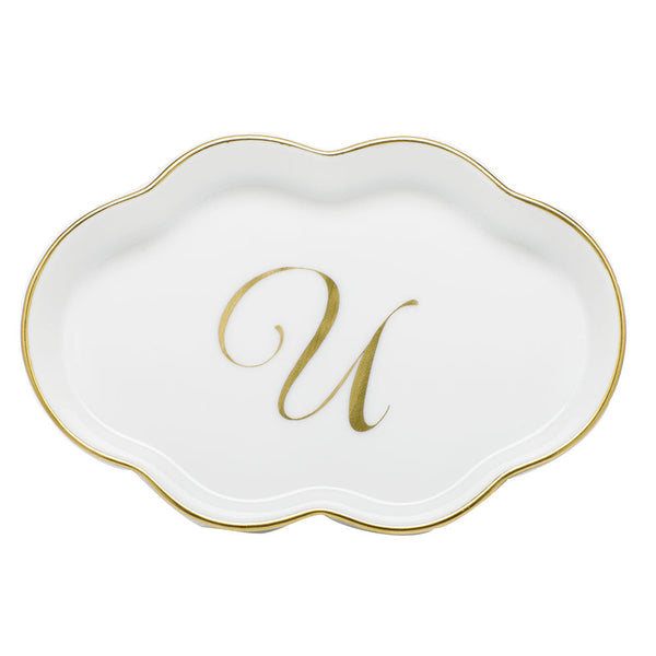 Scalloped Tray with Monogram