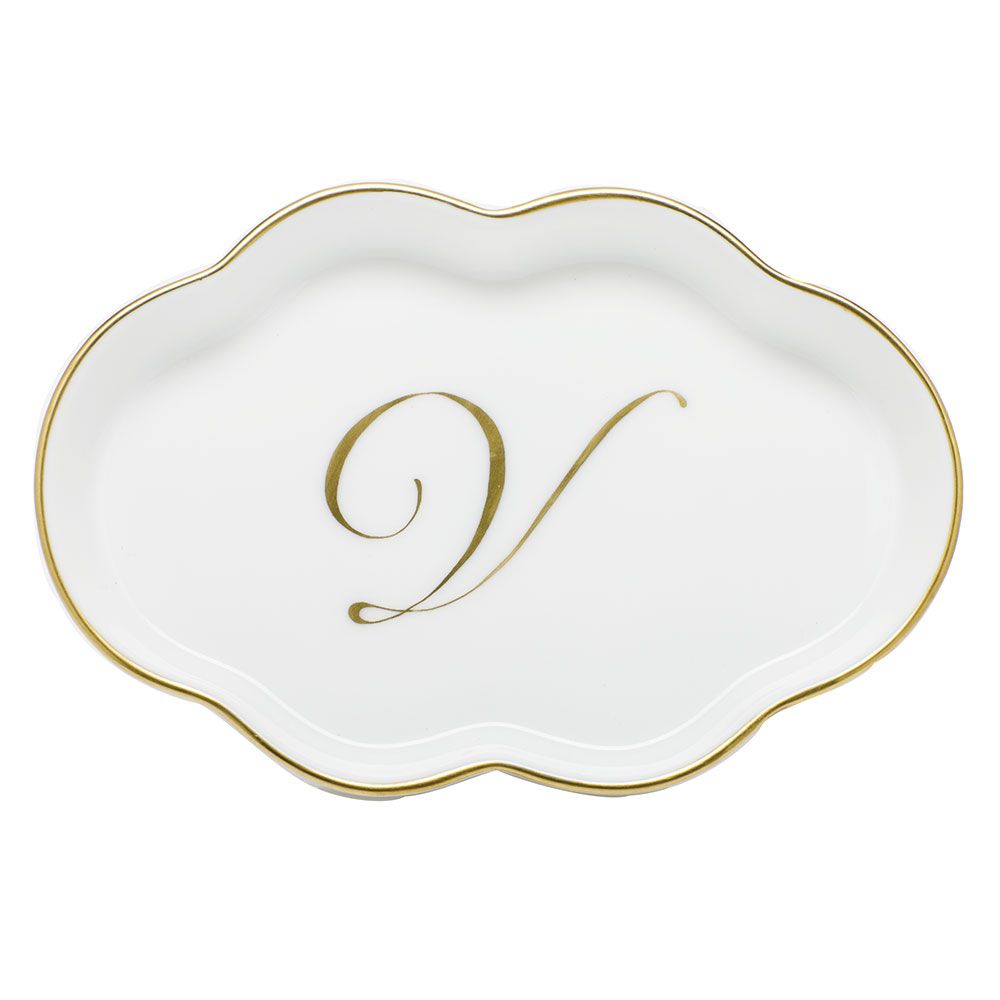 Scalloped Tray With Monogram