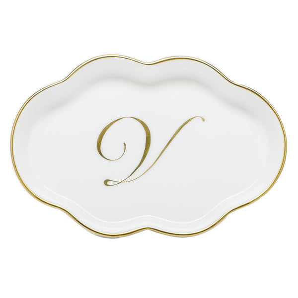 Scalloped Tray with Monogram