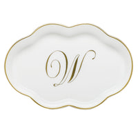 Scalloped Tray with Monogram - Letter W