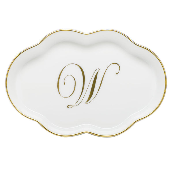 Scalloped Tray with Monogram