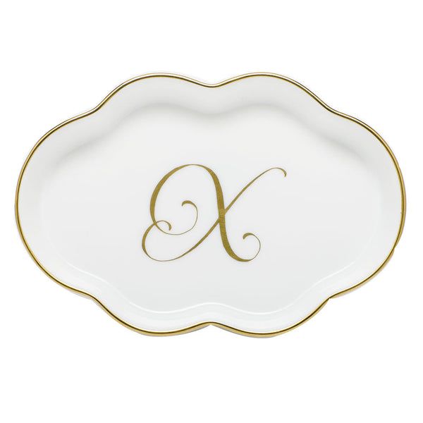 Scalloped Tray with Monogram