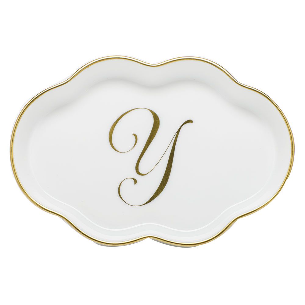 Scalloped Tray With Monogram