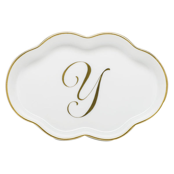 Scalloped Tray with Monogram