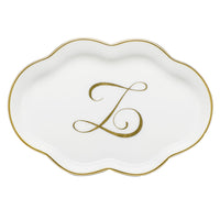 Scalloped Tray with Monogram - Letter Z