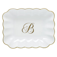 Oblong Dish with Monogram - Letter B
