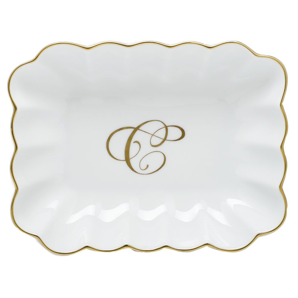 Oblong Dish with Monogram