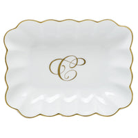 Oblong Dish with Monogram - Letter C
