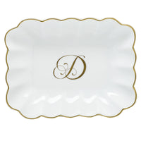 Oblong Dish with Monogram - Letter D