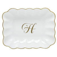Oblong Dish with Monogram - Letter H