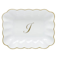 Oblong Dish with Monogram - Letter I