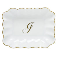 Oblong Dish with Monogram - Letter J