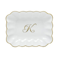 Oblong Dish with Monogram - Letter K