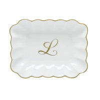 Oblong Dish with Monogram - Letter L