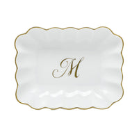 Oblong Dish with Monogram - Letter M