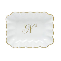 Oblong Dish with Monogram - Letter N