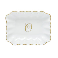 Oblong Dish with Monogram - Letter O