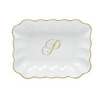 Oblong Dish with Monogram - Letter P
