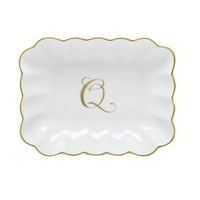 Oblong Dish with Monogram - Letter Q