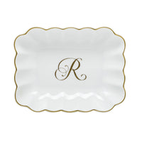 Oblong Dish with Monogram - Letter R