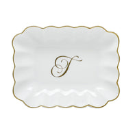Oblong Dish with Monogram - Letter T