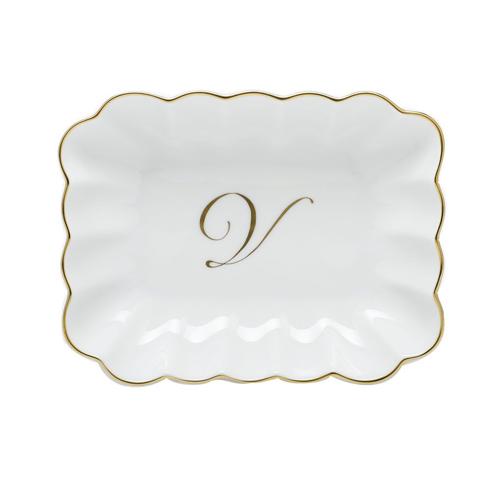 Oblong Dish with Monogram