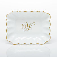 Oblong Dish with Monogram - Letter W