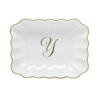 Oblong Dish with Monogram - Letter Y