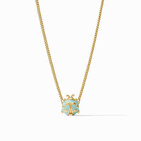 Julie Vos Ladybug Delicate Necklace, Aqua Enamel