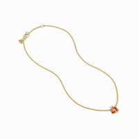 Julie Vos Ladybug Delicate Necklace, Scarlet Enamel