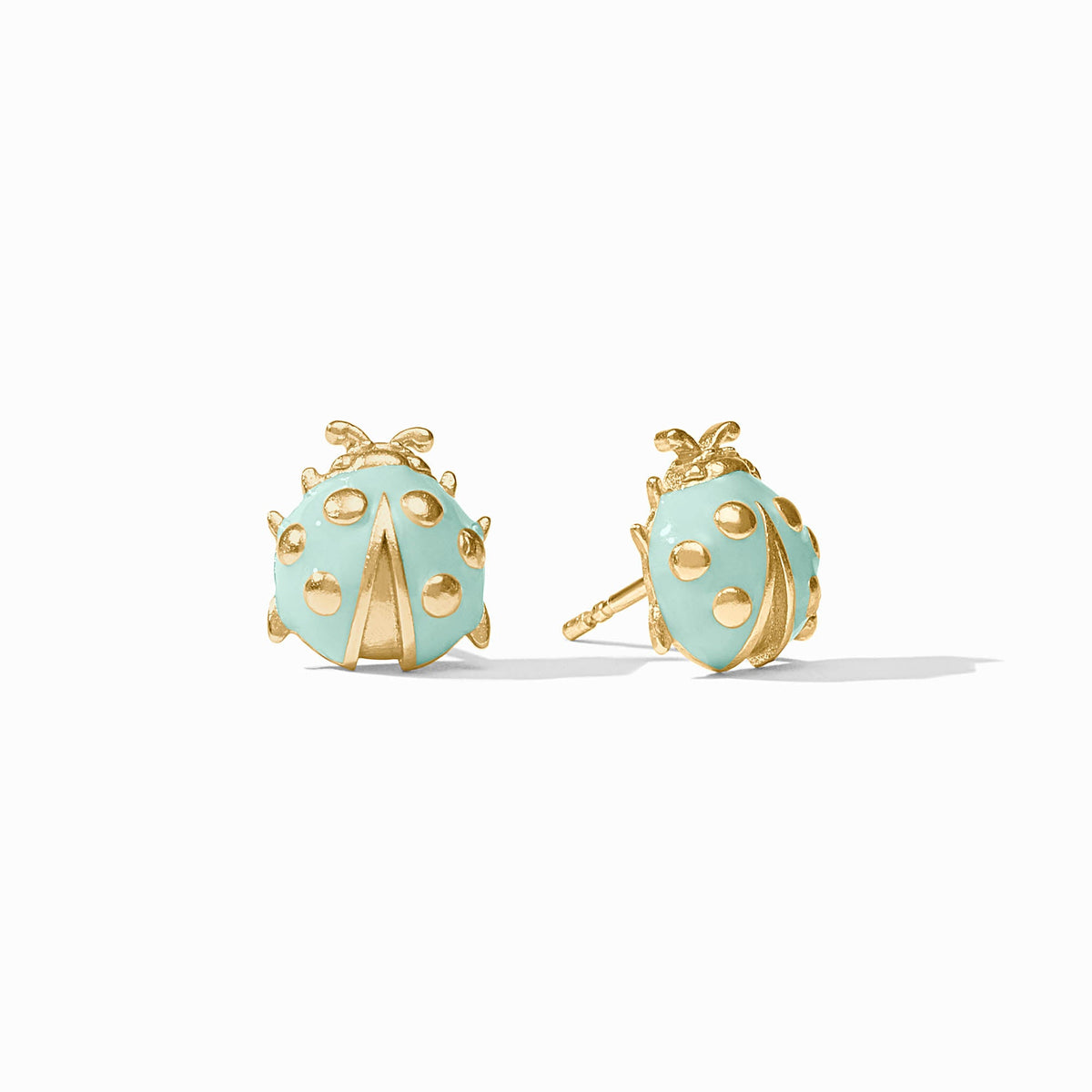 Julie Vos Ladybug Stud, Aqua Enamel