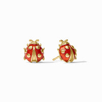 Julie Vos Ladybug Stud, Scarlet Enamel