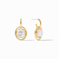 Julie Vos Laguna Hoop & Charm Earring, Iridescent Clear Crystal