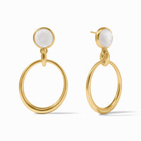 Julie Vos Laguna Statement Earring, Iridescent Clear Crystal