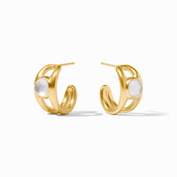 Julie Vos Laguna Stone Hoop, Iridescent Clear Crystal
