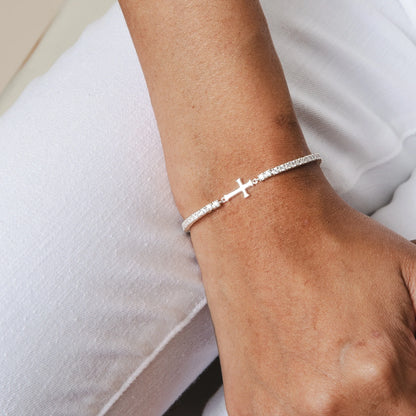 Luminous Cross Tennis Bracelet
