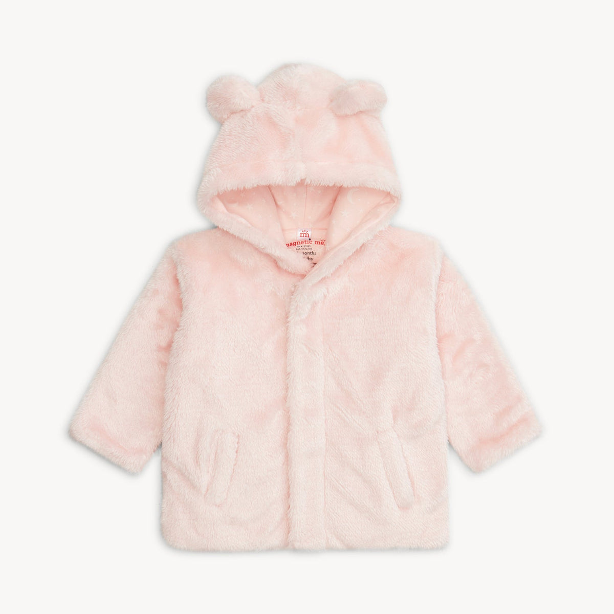 Magnetic Me Pink Blossom Minky Magnetic Bear Jacket, 0-6m