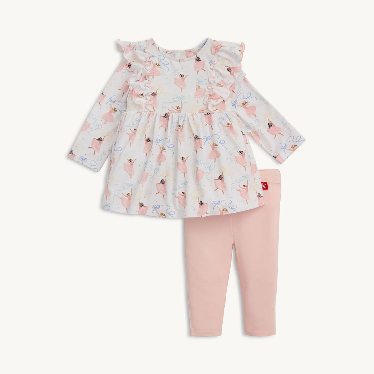 Pretty Plies Modal Dress W/ Ruff + Leggings