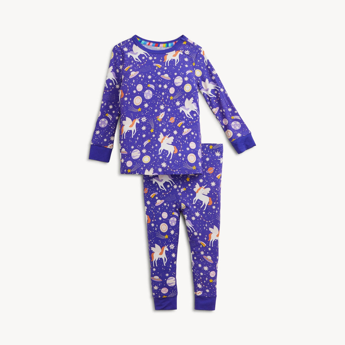 Magnetic Me Galaxy Glittercorn Modal L/s Lng Pant Pj, 2T