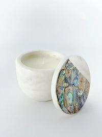 Rainbow Eucalyptus White Marble Candle
