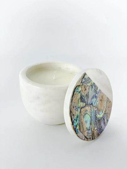 Rainbow Eucalyptus White Marble Candle
