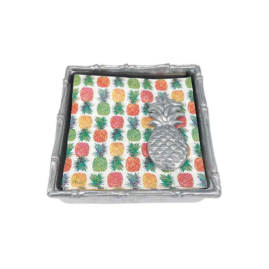 Tropical Pineapple Bamboo Napkin Box Set