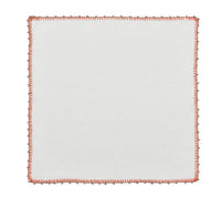 Knotted Edge Napkin in White, Natural & Orange