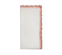 Knotted Edge Napkin in White, Natural & Orange