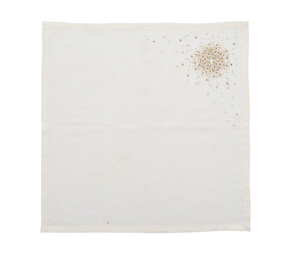 Starburst Napkin in White, Gold & Silver